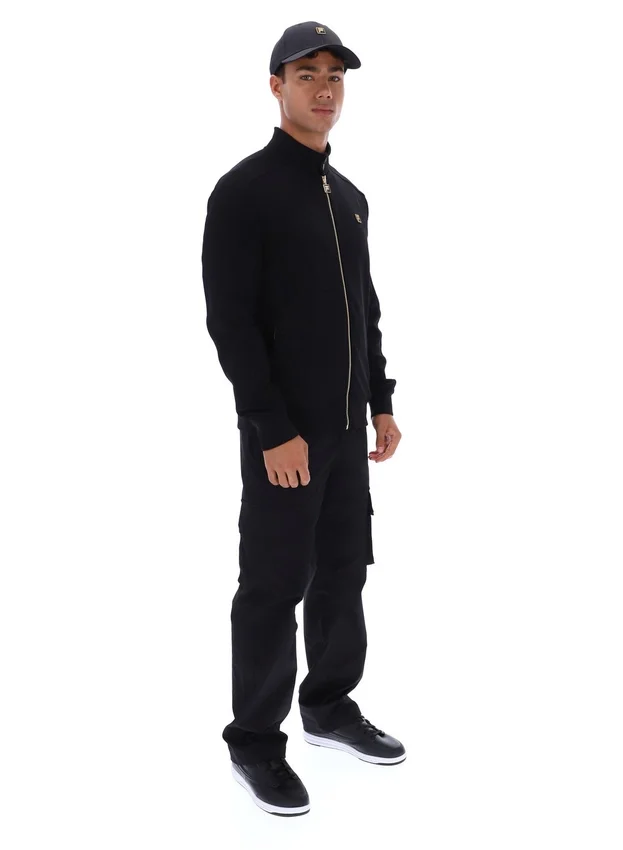 Giacca sportiva nera Davey con zip integrale