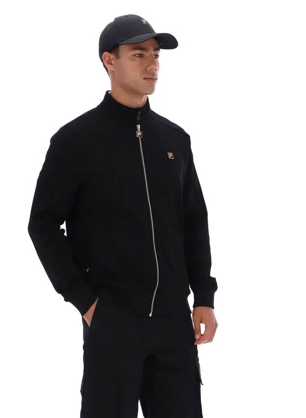 Giacca sportiva nera Davey con zip integrale