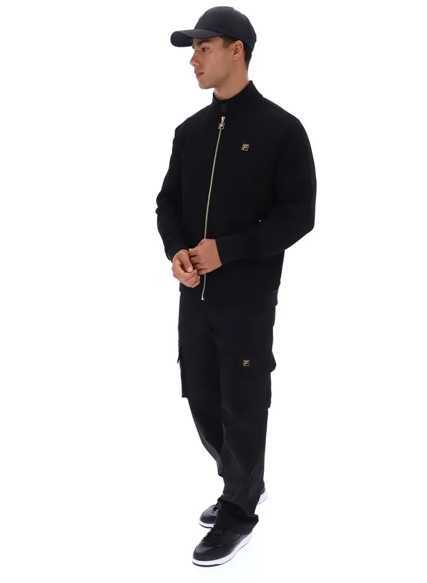 Giacca sportiva nera Davey con zip integrale