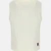 Gilet corto in maglia bianco sporco