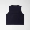 Gilet corto in maglia blu notte