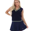 Gilet Fila Jorja in maglia a trecce blu navy