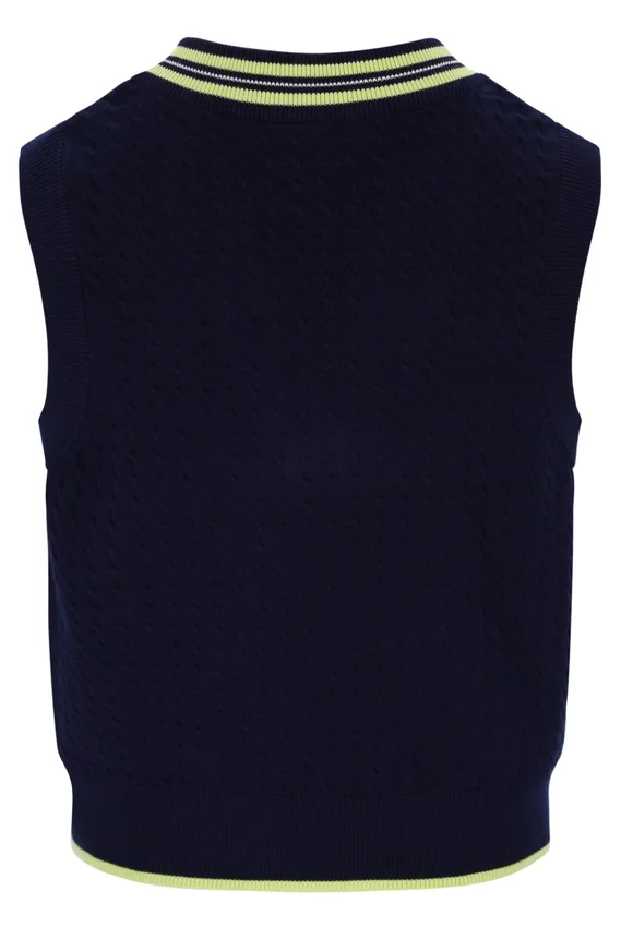 Gilet Fila Jorja in maglia a trecce blu navy
