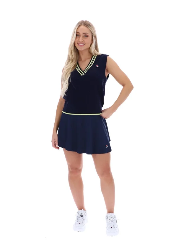 Gilet Fila Jorja in maglia a trecce blu navy