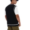 Gilet nero in maglia testurizzata Mellor con bordino