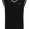 Gilet nero in maglia testurizzata Mellor con bordino