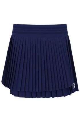 Gonna da tennis a portafoglio plissettata da donna blu navy
