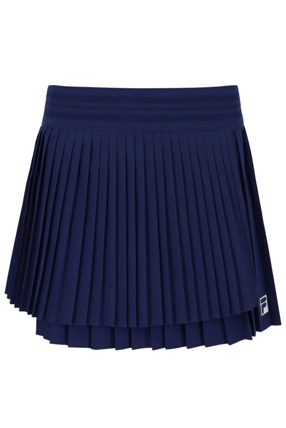 Gonna da tennis a portafoglio plissettata da donna blu navy