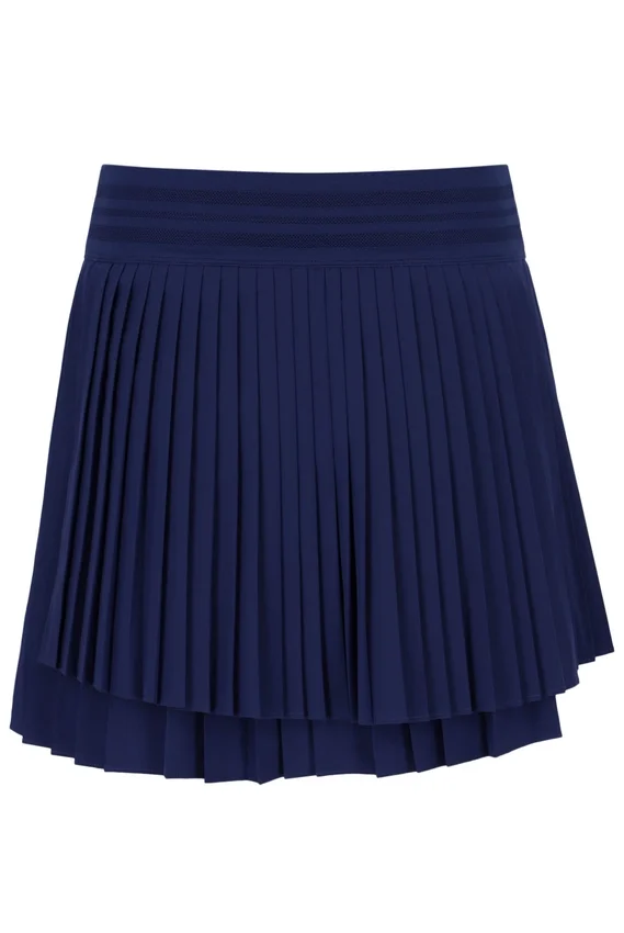 Gonna da tennis a portafoglio plissettata da donna blu navy