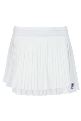 Gonna da tennis avvolgente a pieghe da donna in bianco sporco