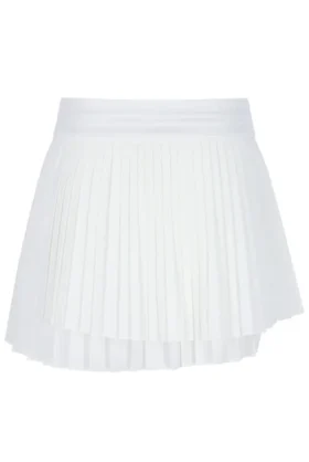 Gonna da tennis avvolgente a pieghe da donna in bianco sporco