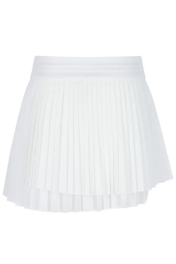 Gonna da tennis avvolgente a pieghe da donna in bianco sporco