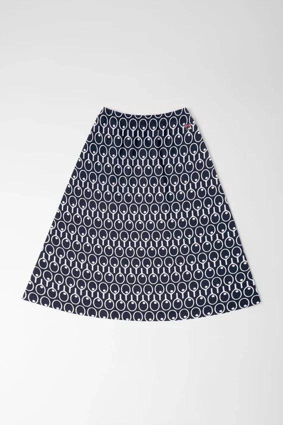 Gonna midi svasata con tasche blu notte
