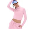 Maglia a collo alto corta Heidi rosa