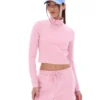 Maglia a collo alto corta Heidi rosa