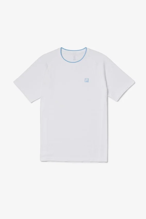Maglia a maniche corte senza cuciture Center Court bianca