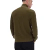 Maglia a trama ruvida con collo a imbuto e zip a 1/4 Stevie, colore verde oliva scuro