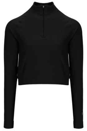 Maglia con zip a un quarto Casa Seamless nera