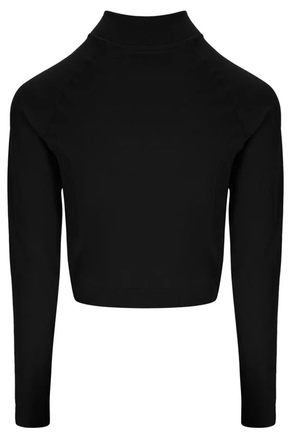 Maglia con zip a un quarto Casa Seamless nera
