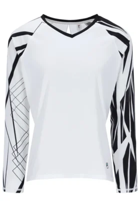 Maglia da tennis Pro a maniche lunghe bianca