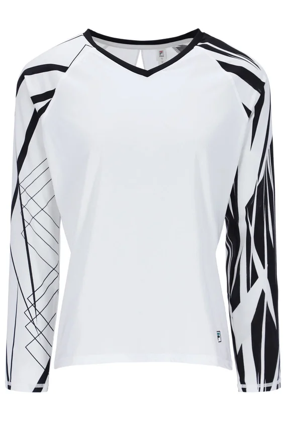 Maglia da tennis Pro a maniche lunghe bianca