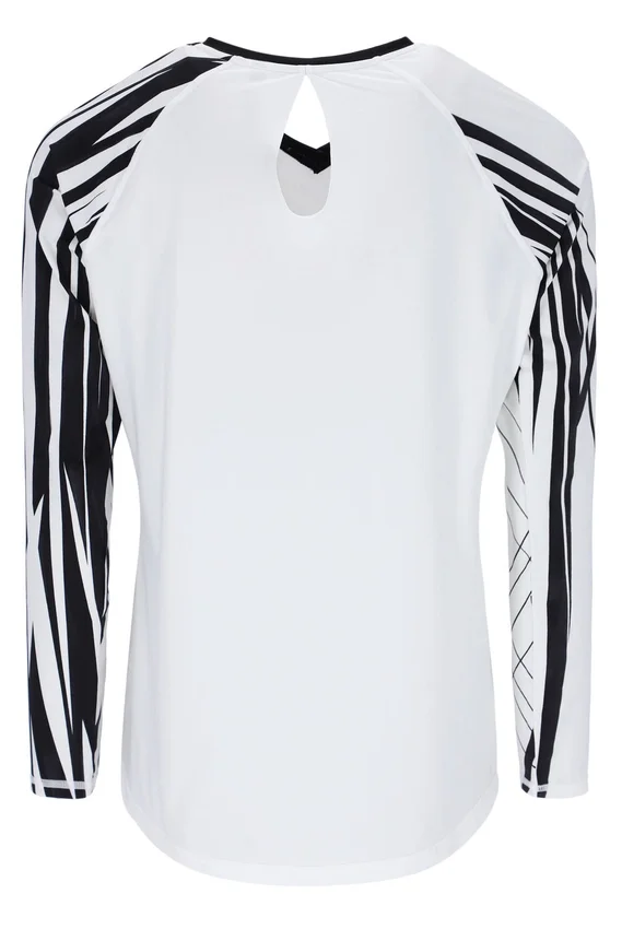 Maglia da tennis Pro a maniche lunghe bianca