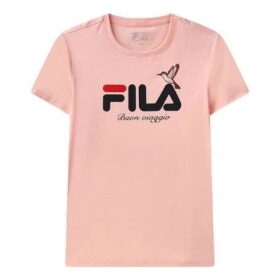 Maglietta a maniche corte rosa con logo Alphabet Sports, morbida sulla pelle