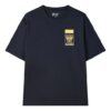 Maglietta a pantaloncini blu con stampa