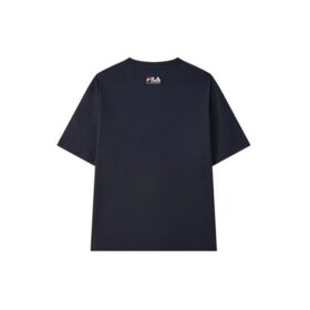 Maglietta a pantaloncini blu con stampa