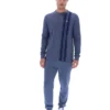 Maglietta a righe vintage in denim indaco a maniche lunghe