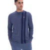 Maglietta a righe vintage in denim indaco a maniche lunghe