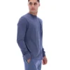 Maglietta a righe vintage in denim indaco a maniche lunghe