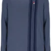 Maglietta a righe vintage in denim indaco a maniche lunghe