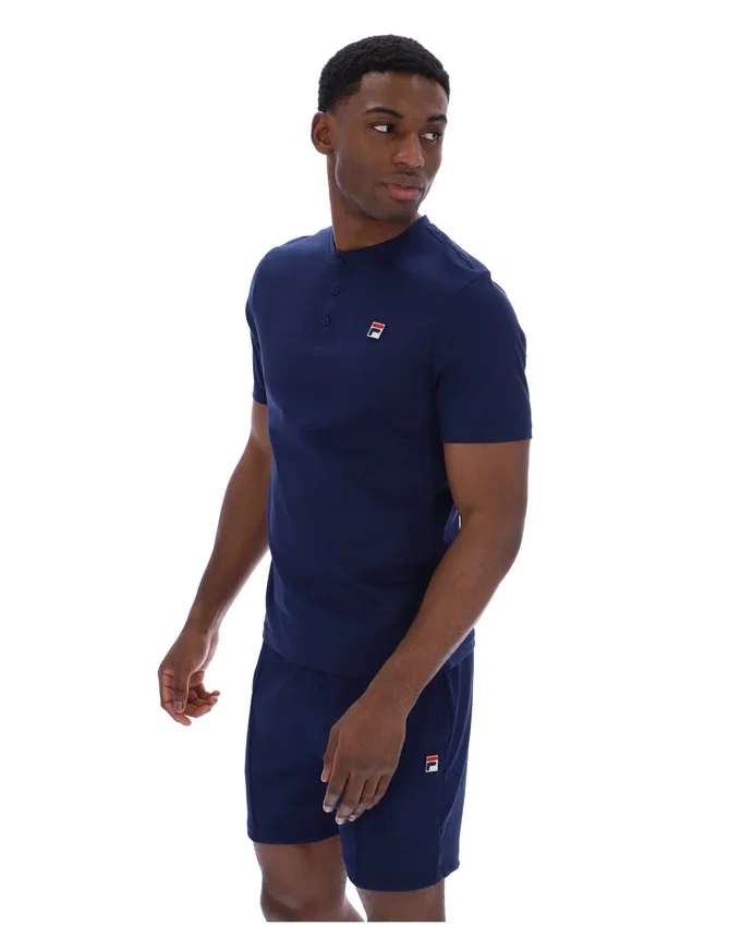 Maglietta con colletto Fila Navy Valentino Essential