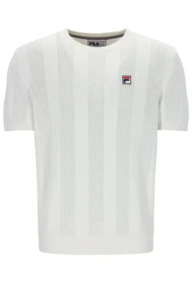 Maglietta con inserti in maglia Corrado color Gardenia