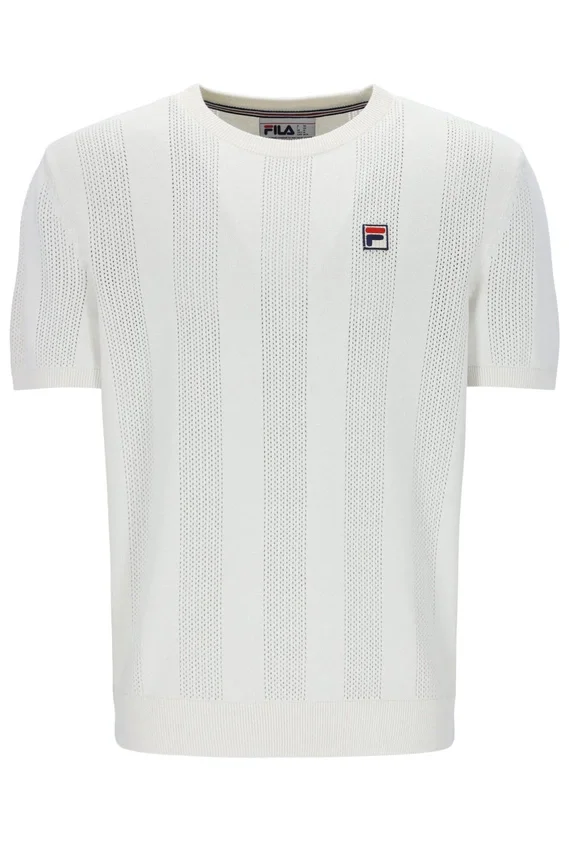 Maglietta con inserti in maglia Corrado color Gardenia