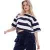 Maglietta corta squadrata Fila Genoa in blu navy
