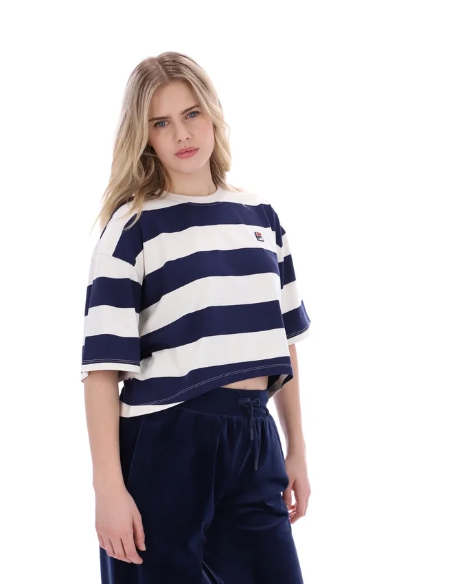Maglietta corta squadrata Fila Genoa in blu navy
