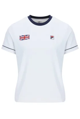Maglietta da tennis da donna bianca GB