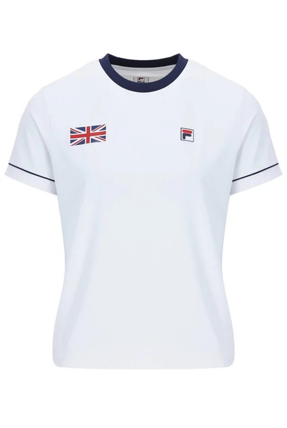 Maglietta da tennis da donna bianca GB