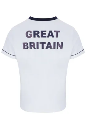 Maglietta da tennis da donna bianca GB