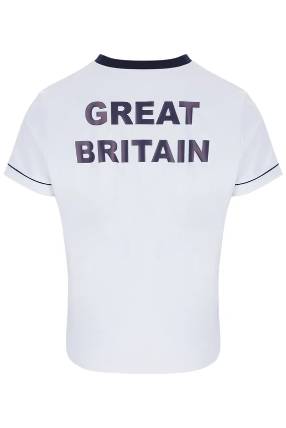 Maglietta da tennis da donna bianca GB