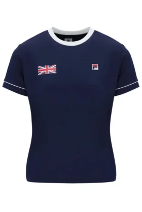 Maglietta da tennis da donna Fila GB blu navy