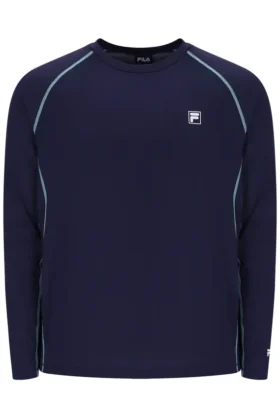 Maglietta da tennis da uomo a maniche lunghe blu navy