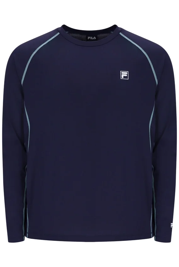 Maglietta da tennis da uomo a maniche lunghe blu navy