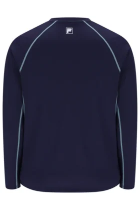 Maglietta da tennis da uomo a maniche lunghe blu navy