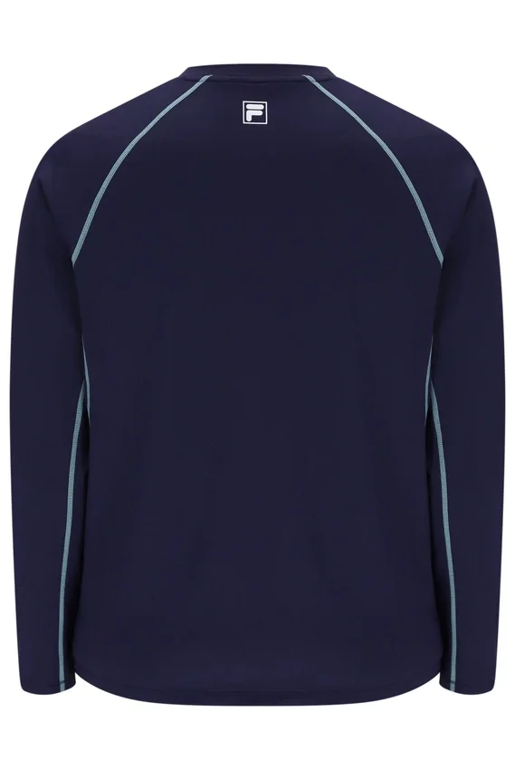 Maglietta da tennis da uomo a maniche lunghe blu navy