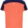 Maglietta da tennis da uomo con collo alla Henry, arancione neon