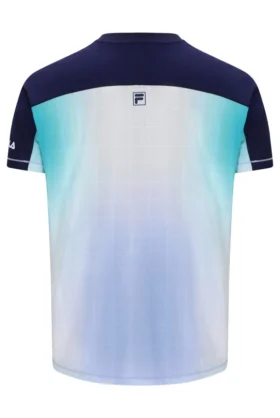 Maglietta da tennis da uomo con collo alla Henry, blu