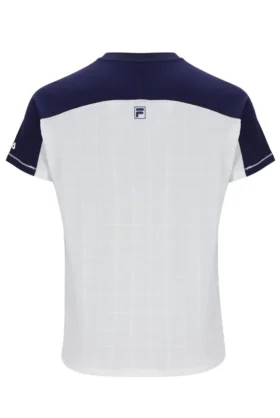 Maglietta da tennis da uomo con collo Henry Off White